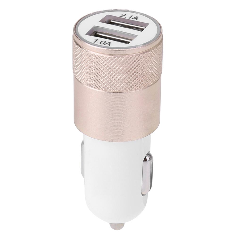 

2.1A USB Car Chargers 2 Ports Mobile Phone Charging Socket Adapter Power Outlet платиновий