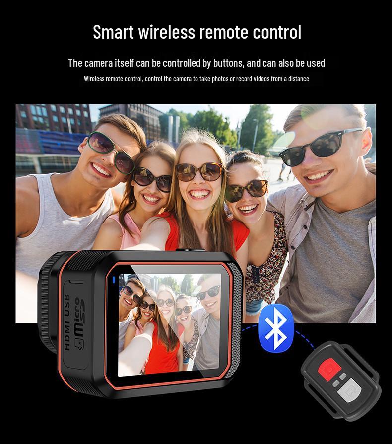 4K HD Waterproof Sports Camera for Diving, Riding, and Helmets with WiFi.