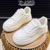 Leather Platform White Shoes Women's Shoes 2025 Early Spring New Heightening Board Shoes Children's Casual Shoes Women's Sports Shoes