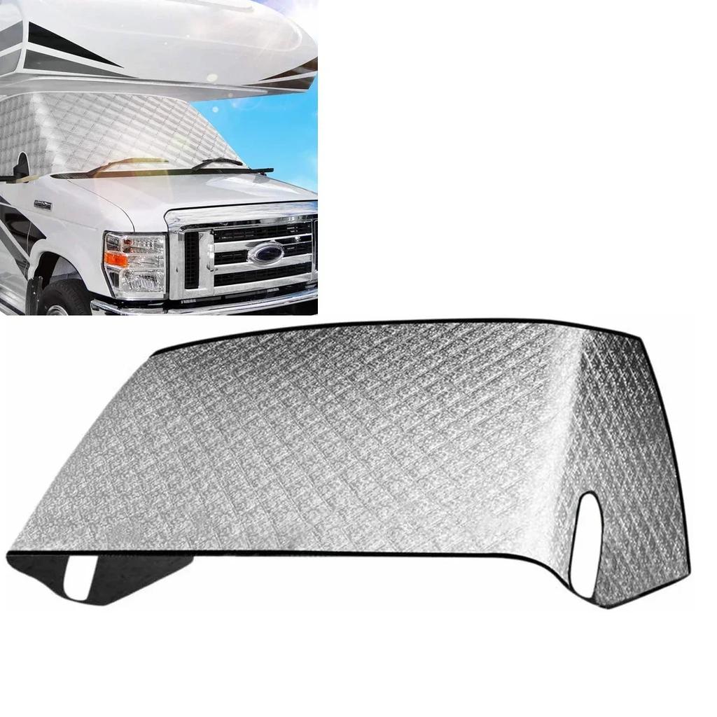 Motorhome NEW Front Window Sunshade Cover Accessories For C-class Ford E450 RV Window Snow Cover Durable 4 Layers Mirror Cutouts