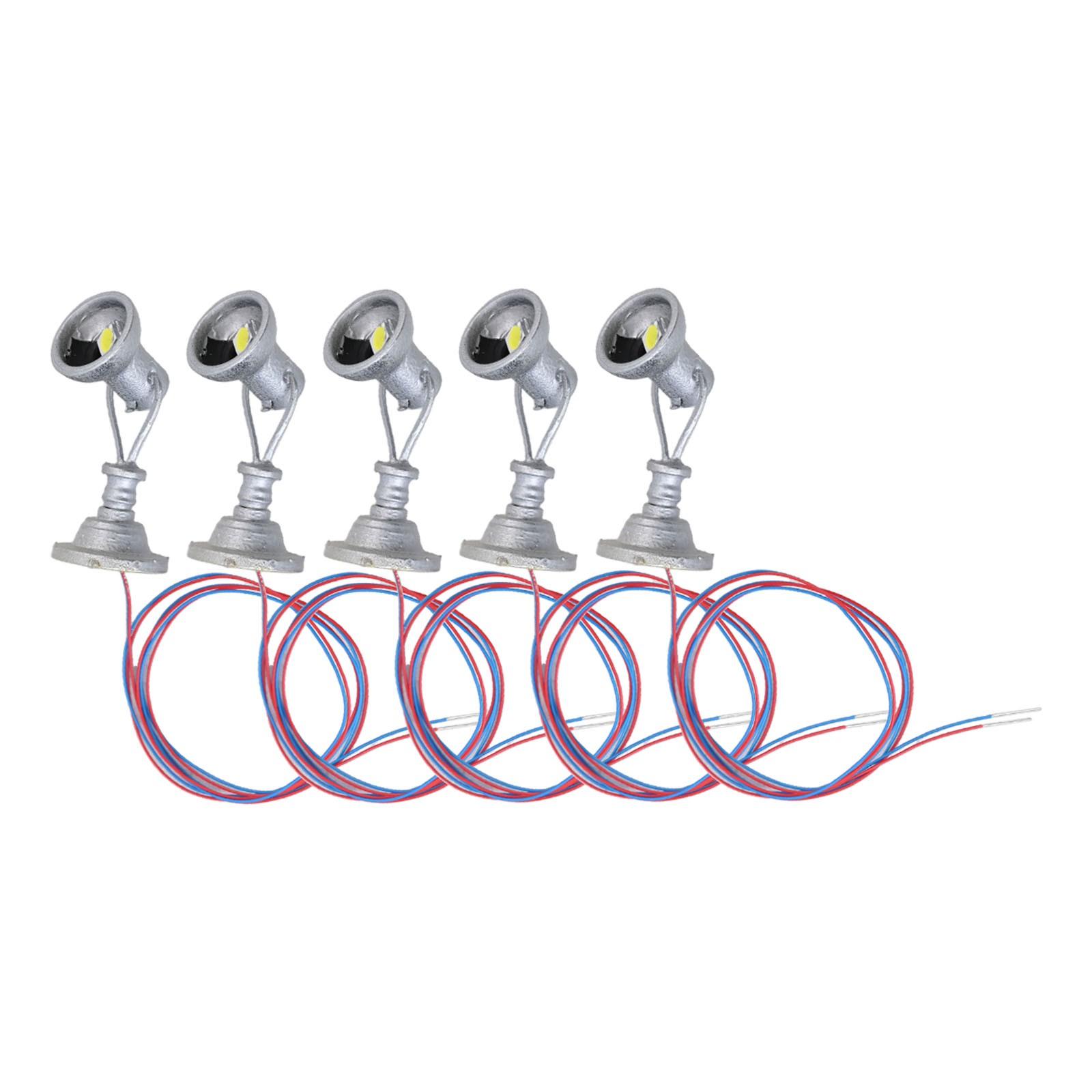 

5pcs Model Railway 187 Warm White LEDs Lamp Lights HO Scale Resistors білий