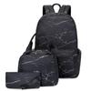 Three-piece Backpack Girls Starry Sky Graffiti Printed School Bag Lightweight Backpack