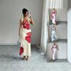 2026 Summer Neck Print Dress Women's, Backless Slim-fitting Buttocks Fishtail Dress
