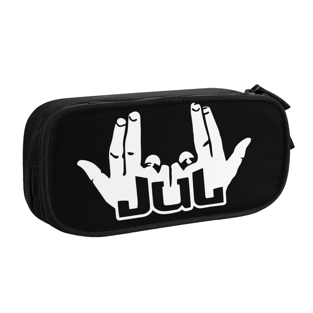 Jul France Rapper Sign Pencil Cases Cute Pen Box Bag Kids Big Capacity School Supplies Gifts Pencil Pouch