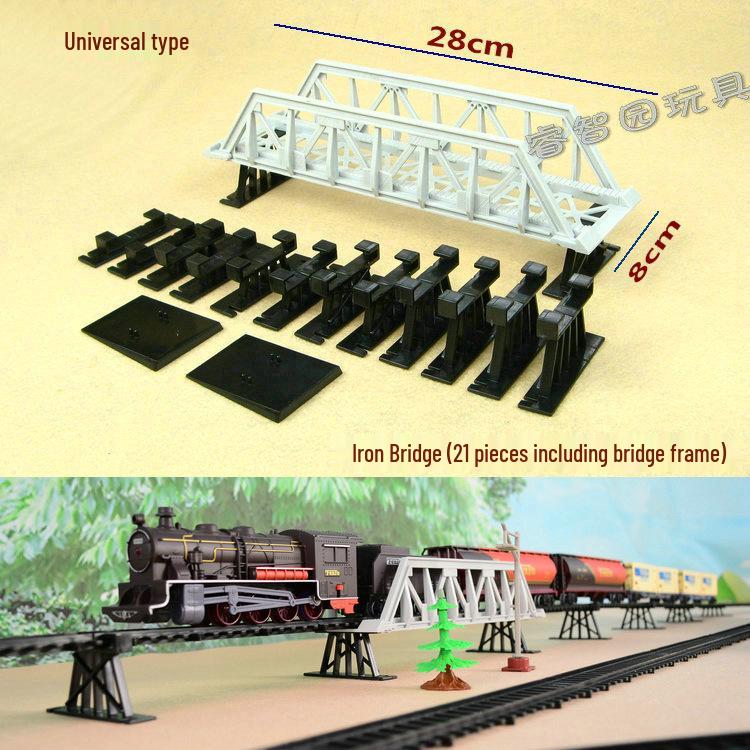 Electric Train Model Toy Track Set: Railway Crossing, Tunnel, and Bridge Accessories for Simulation and Sand Table Scenes