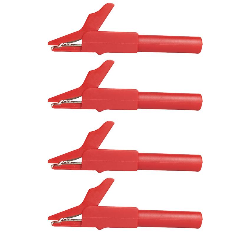 Fully Insulated Brass Test Clips 5mm Mini Jaw 4mm Safety Banana Jack, High Voltage Proof 3000V, 4/10pcs for Electrical Testing