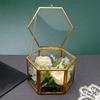 Hexagon Geometric Hexagonal Ring Box Glass Jewelry Storage Box  Jewelry Organizer