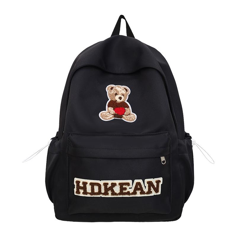 Women's Lightweight Large Capacity School Bag Bear Backpack Junior High School Student Backpack