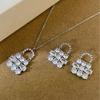 Zirconia Bag Necklace & Earrings Set - Elegant High-End Fashion for Women