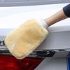 1 Stück Auto-Reinigungshandschuh doppelseitiger Fleece Große Handfläche Fusselfreies Auto-Reinigungszubehör Auto-Fleece-Waschhandschuhe für Automobile