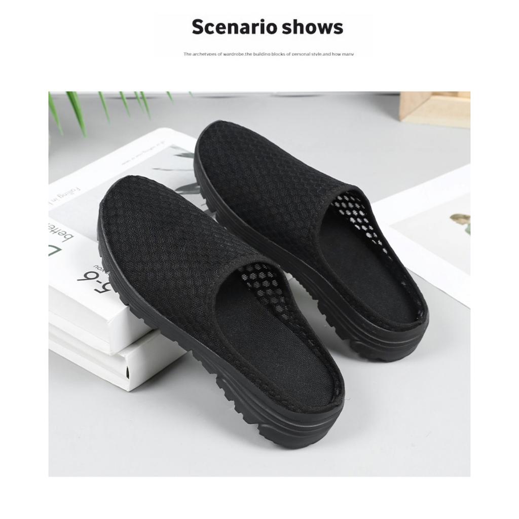 Women's Summer Plus Size Semi Trawl Breathable Sandals with Soft Soles That Are Not Tiring for The Feet, Casual Shoes , and Single Shoes