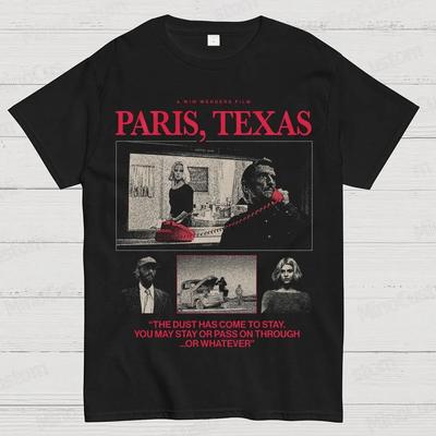 Maglietta Grafica Classico Film Horror Anni '90 Paris Texas Cotone Lavato Vintage Uomo Donna Streetwear Estivo Oversize Nuove Magliette