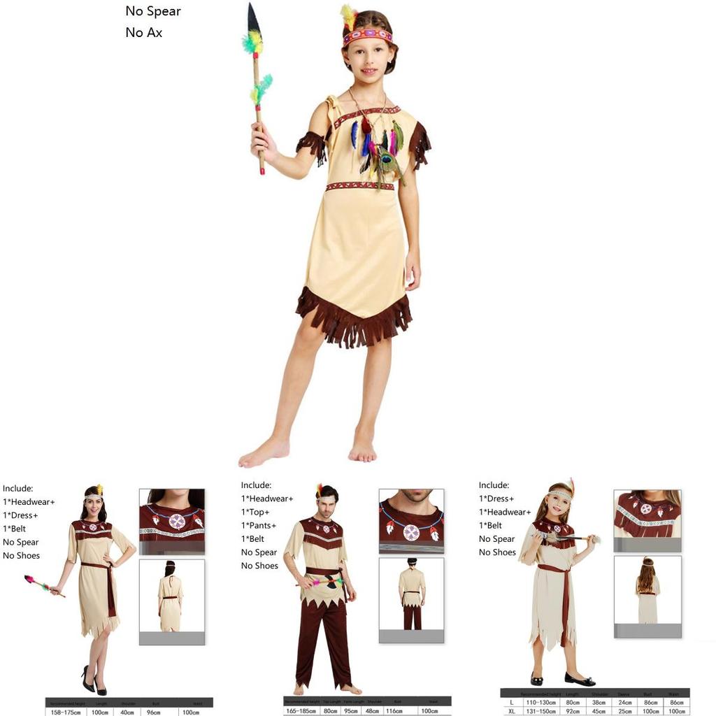 Elegantes Damen Quasten Inderkostüm Authentisches Native America Halloween Outfit