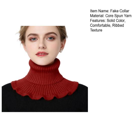 Fake Collar Scarf Detachable High Collar Solid Color Knitted Turtleneck Scarves Collar Insert Fashion
