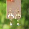 Silver Geometric Quartz Earrings With Moon And Star Design For Women Summer