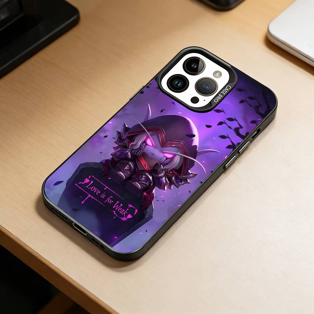 Hra-W-World of W-Warcraft Pouzdro na telefon Pro iPhone 17,16,15,14,13,12,11 Plus,Pro Max,XS,Barevný Stříbrný Černý Kryt