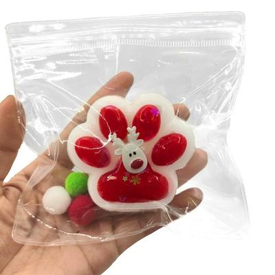 Weihnachtsmann Rentier Squeeze Katze Pfote Spielzeug Langsamer Rückprall Weihnachtsgeschenk Katzenkralle Squishy Fidget Spielzeug Silikon Relief Entspannungsspielzeug