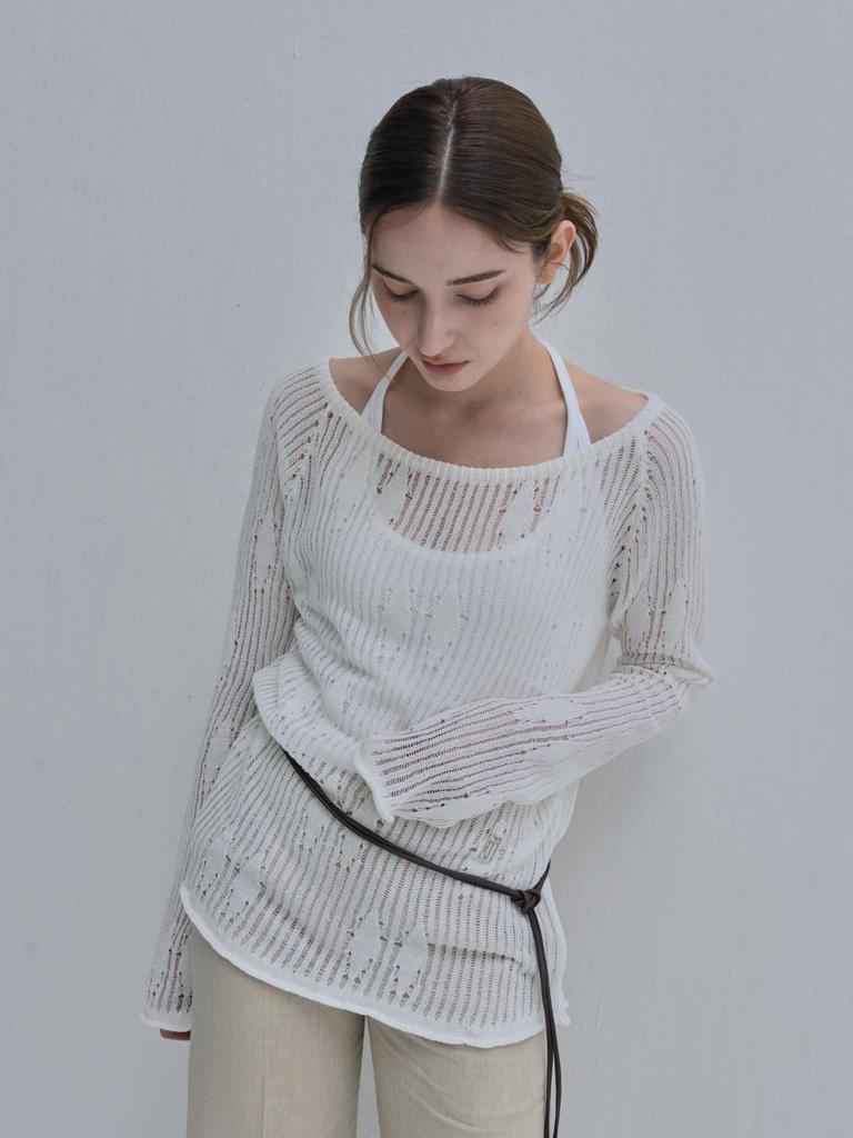 Iteoneollain Airy Diamond Knit _Ivory
