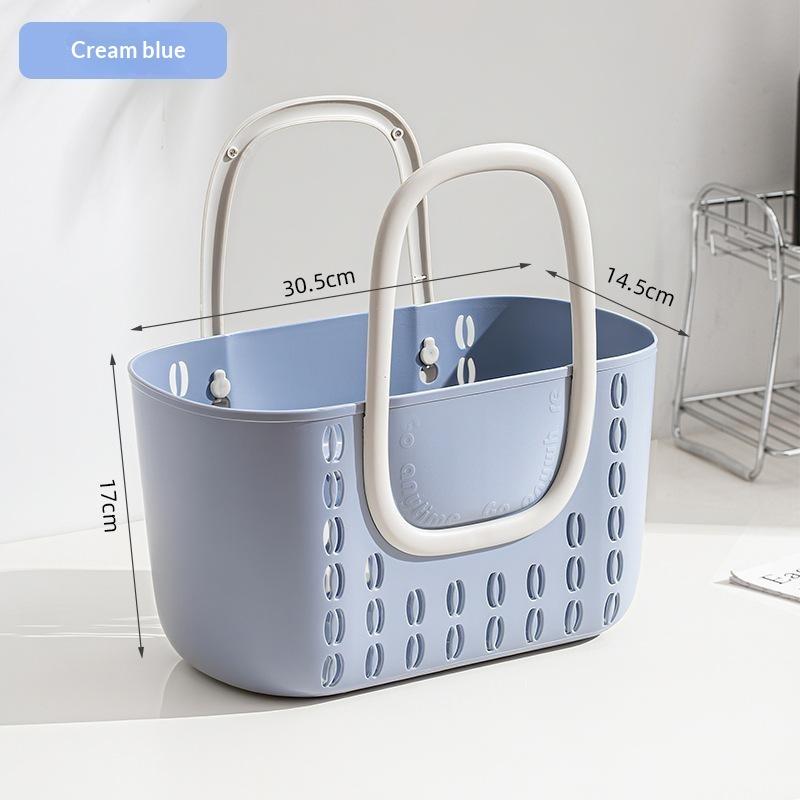 Cesto portaoggetti da doccia portatile con manici rinforzati, contenitore in plastica con fori di drenaggio per dormitorio, palestra, bagno, viaggio, portaoggetti per articoli da toeletta