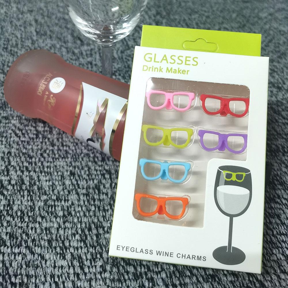 6pcs Silicone Silicone Wine Glass Drink Markers Glasses Funny Hawaiian Glasses  Party