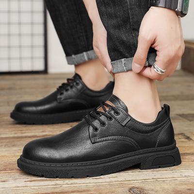 Mode Dicke Sohle Herren Outdoor Sicherheitsschuhe Rindensehnen-Außensohle Schuhe aus echtem Leder Qualität Britischer Stil Lässig Schnürschuh Oxford-Schuh