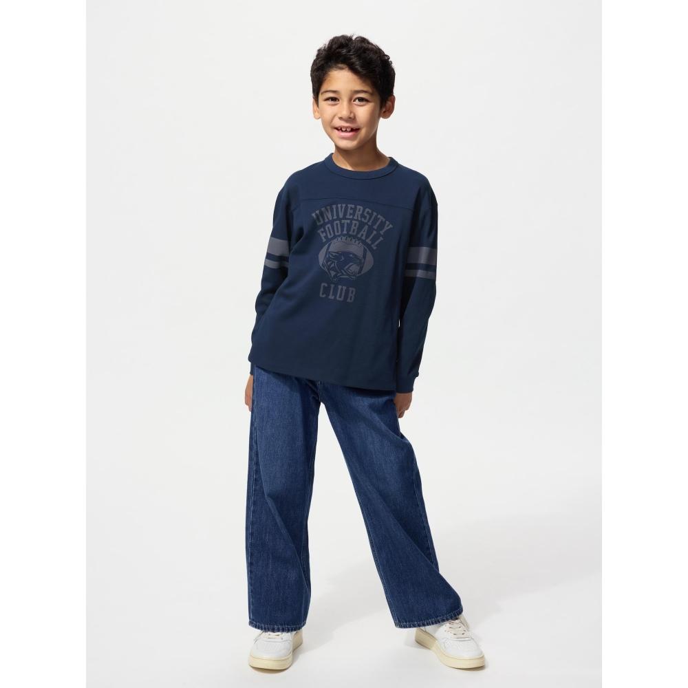 Uniqlo Kids Airism CoTTon Crewneck T  Graphic  Long Sleeve 