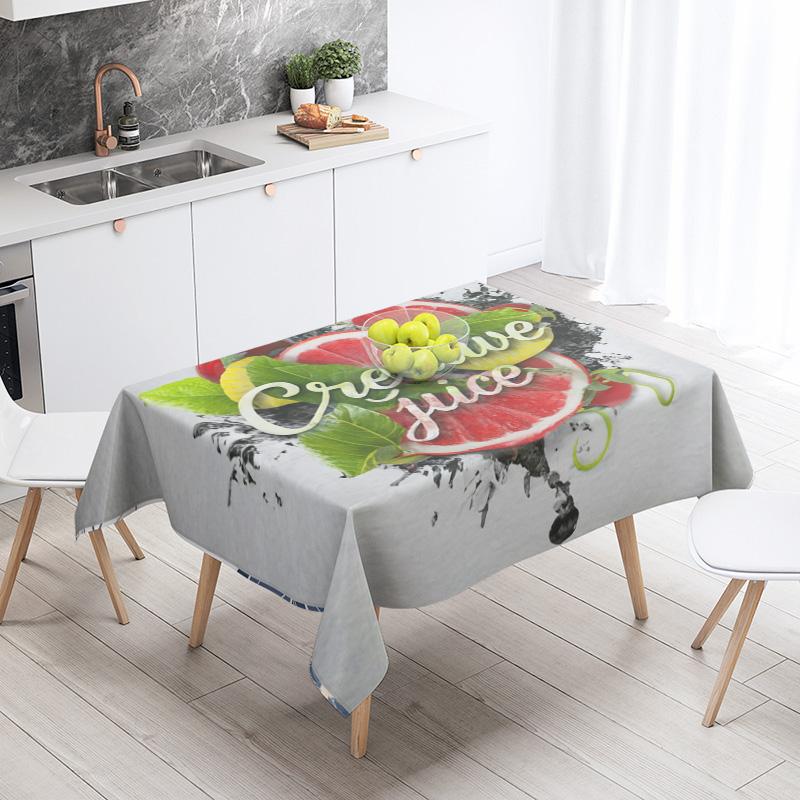 Food Theme Tablecloth Waterproof and Oil-proof Tablecloth Nordic Style Kitchen Tablecloth Modern Home Decoration