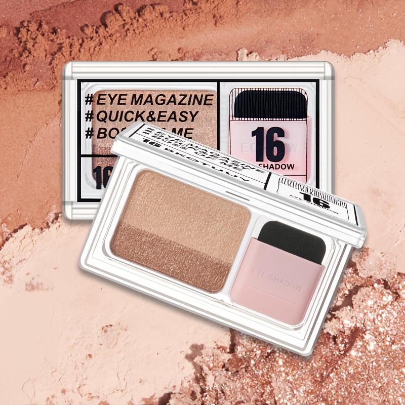 Double Color Eye Shadow Diamond Shimmer Eyeshadow Makeup Waterproof Mineral Powder Double-layer Glitter Eye Shadow