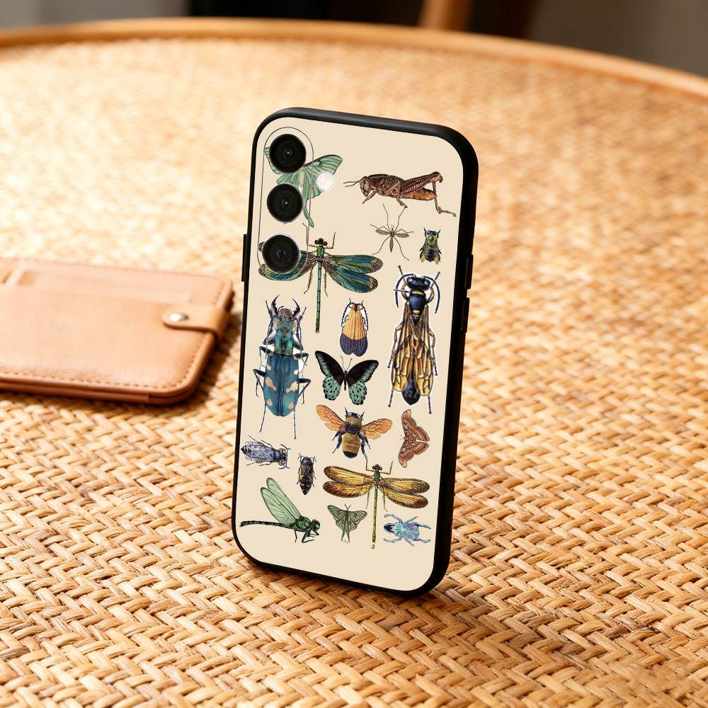 B-Biology B-Bugs And Insects Art Phone Case For Samsung  A73,72,71,A52,51,40,41,A22,A32,31,A13, Soft Black Shell