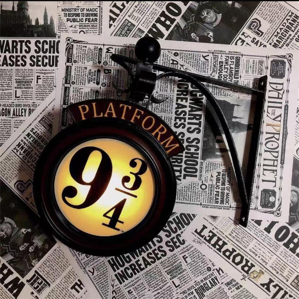 Harry Potter Hängende Nacht Vintage Hängende Wand 9 Plattform 3 Dekorative Metallplattform Wand Film Metall 20. Jubiläumsgeschenk für Filmliebhaber Licht,