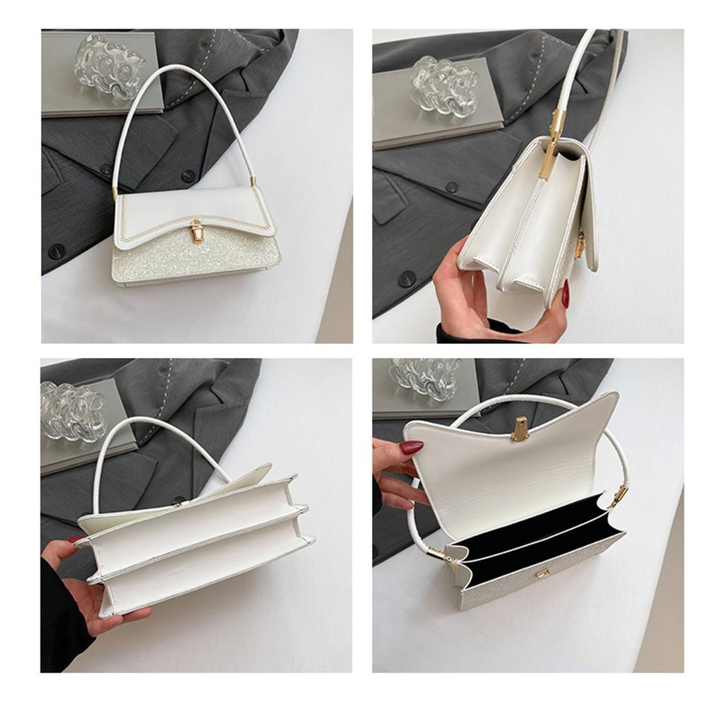 Large Capacity Splicing On The New Foreign Fashion Sequins Fashion Shoulder Armpit Small Square Bag for Women