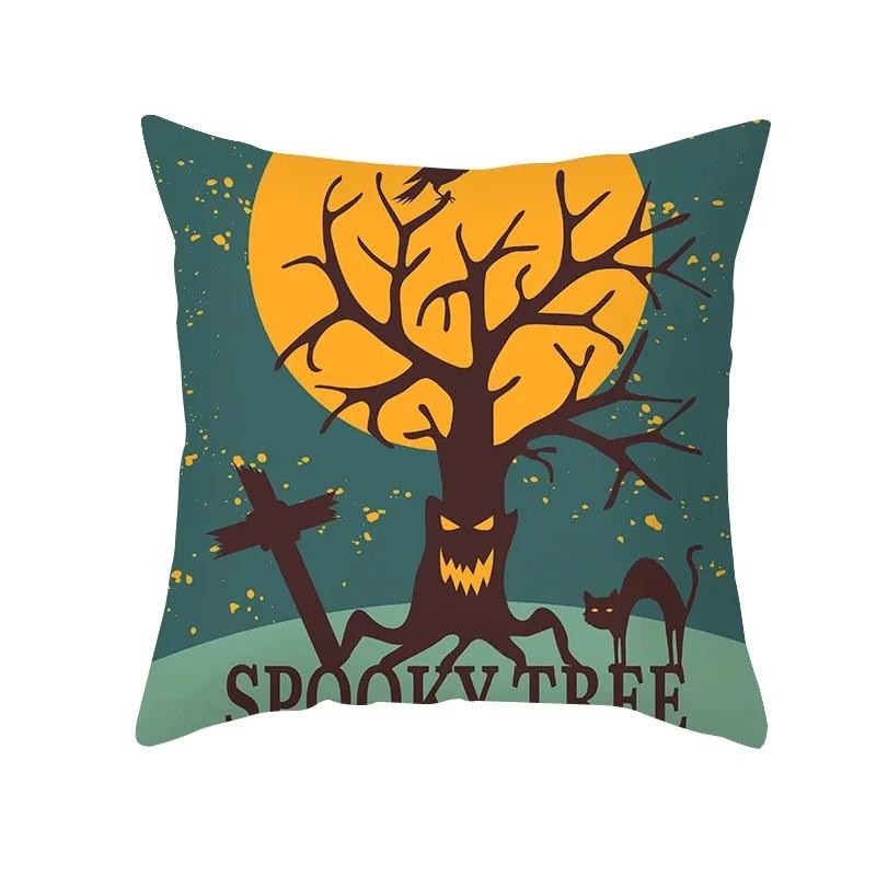 Halloween Horror Skull Pattern Living Room Office Sofa Car Decorative Pillowcase