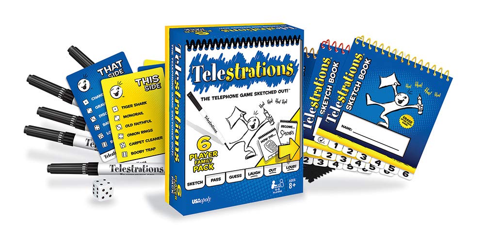 Telestrations 6 Player Family Pack Board Game - [Used]