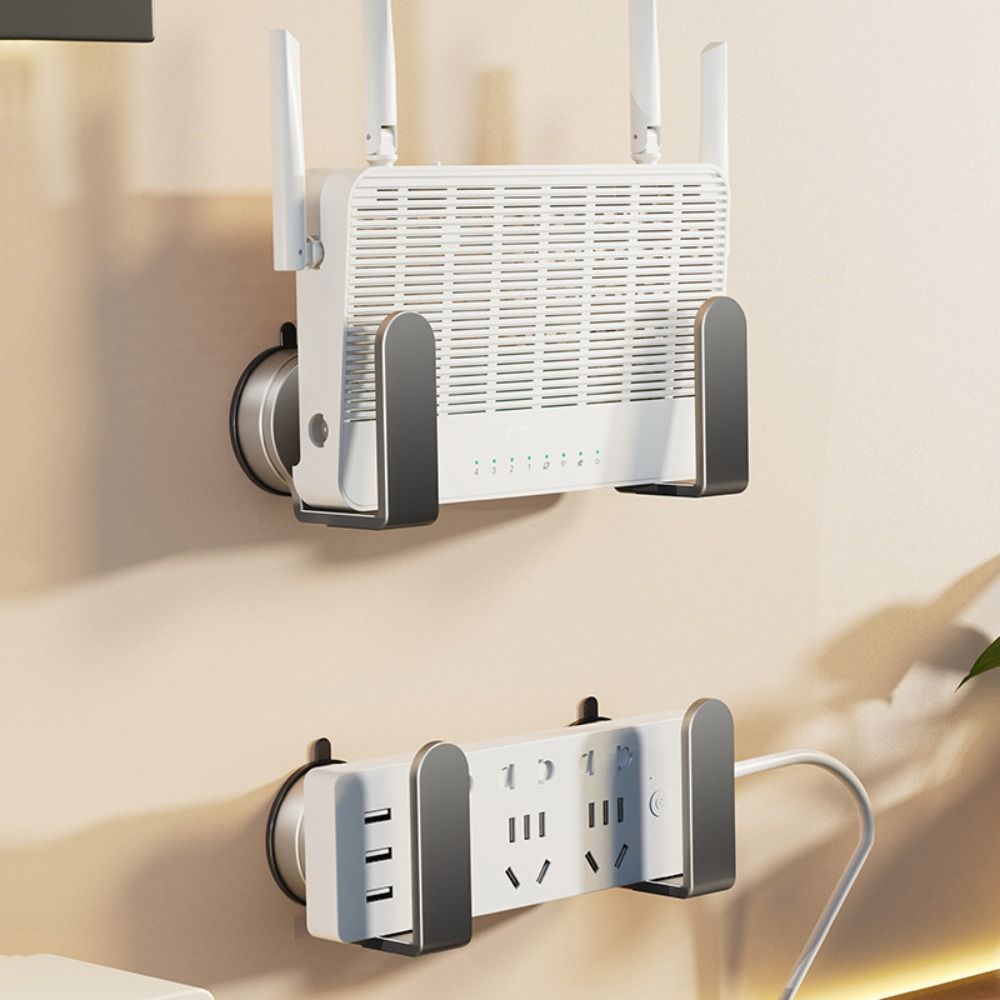 2Pcs No Drill Wifi Placement Rack Wall Mount Wall Support Bracket New Router Power Strip Holder