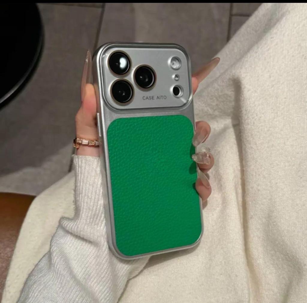 iPhone 17 Pro Max Lychee Pattern Leather Texture Case, Full Coverage for Apple 16