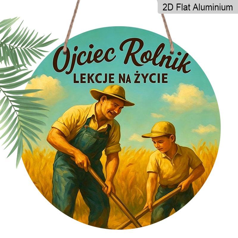 

2D Flat Father s Day Themed Aluminum Pendant, Available in Various Sizes. Featuring A Farmer Dad in A Wheat Field Background, It s An Ideal Choice 7.87×7.87inch