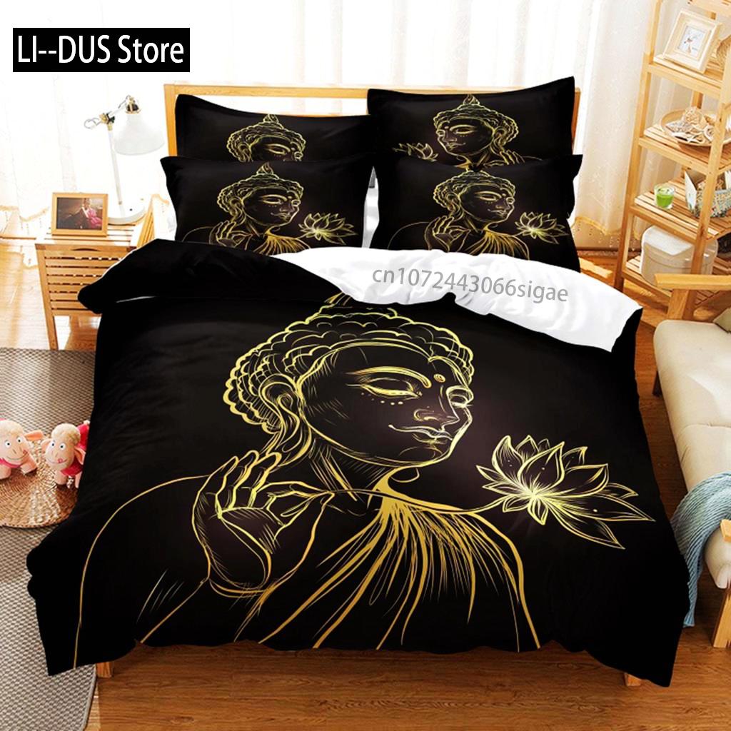 Buddhism Set Duvet Cover Set 3d Bedding Digital Printing Queen Size Bedding Set Fashion Design