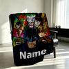 Custom Name Personalized Batman Print Blanket, Home Decor, Bedroom, Sofa, Camping, Couch, Gifts for Birthday Christmas