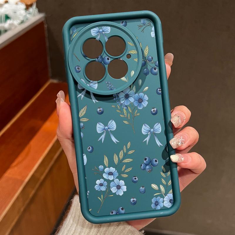 Blueberry Bowknots Floral Pattern Case For OnePlus 15 13 13T 12 Shockproof Bumper Soft Silicone Cover For Oneplus Nord 5 13R 12R 11R 5G