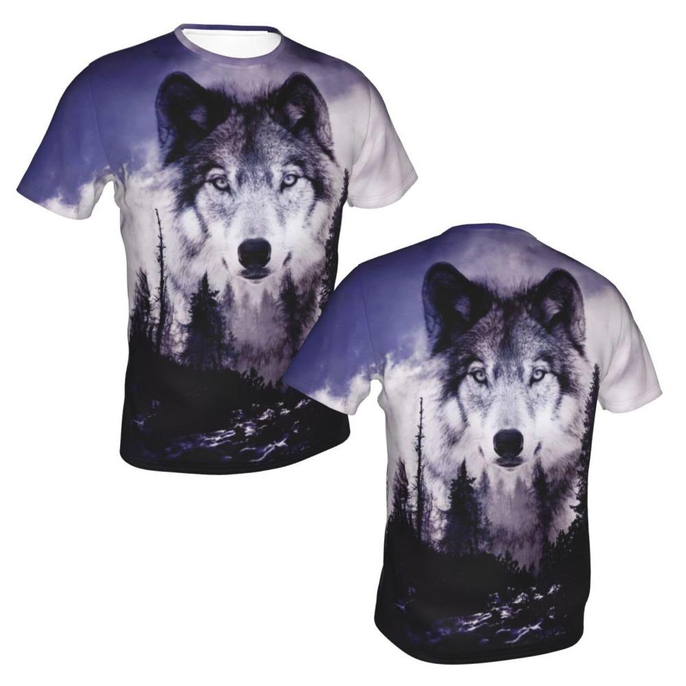 Fierce Animal Pattern 3D Digital Printing Men's Street Round Neck Short Sleeved T-shirt