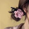 Woven Rose Flower Hair Rope For Women Exquisite Butterfly Bow Ribbon High Elasticity Headband  Hair Accessories