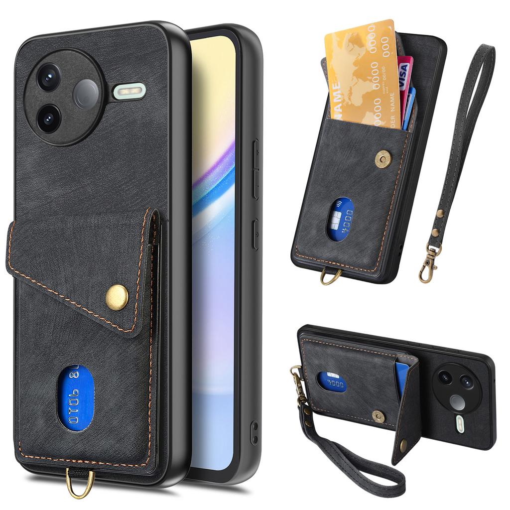 For Xiaomi Poco F7 Pro 5G/Xiaomi Redmi K80 5G Case with Card Holder Kickstand Leather Phone Back Cover