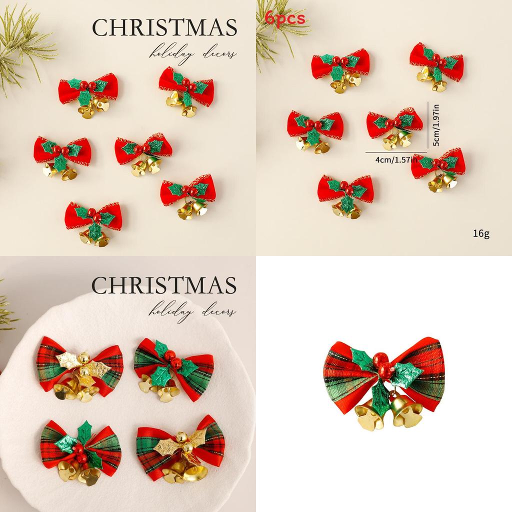Christmas Mini Butterfly Bell Pendant Set Holiday Decoration Props For Seasonal Party Decorations