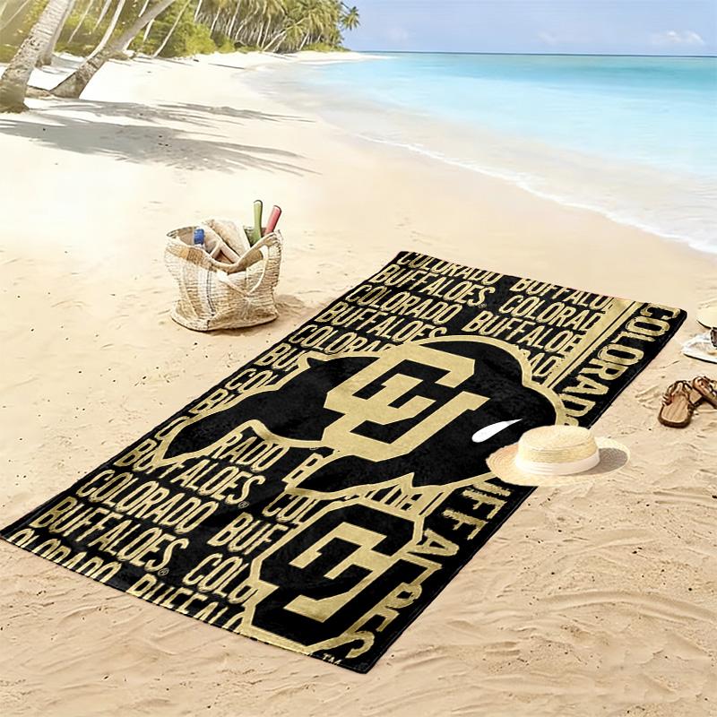 Colorado Buffaloes Print Beach Towel, Large Soft Quick Dry Towel for Beach Camping Swimming