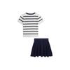 Polo Ralph Lauren SS24 Striped Color Block Round Neck Short Sleeve Dress Set Kids Dress Set CWPO2STG2U20011-100