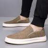 Nowa Moda Khaki Szare Wsuwane Mokasyny Męskie Uniwersalne Skórzane Platformy Buty Codzienne Męskie Luksusowe Projektanta Obuwie do Chodzenia