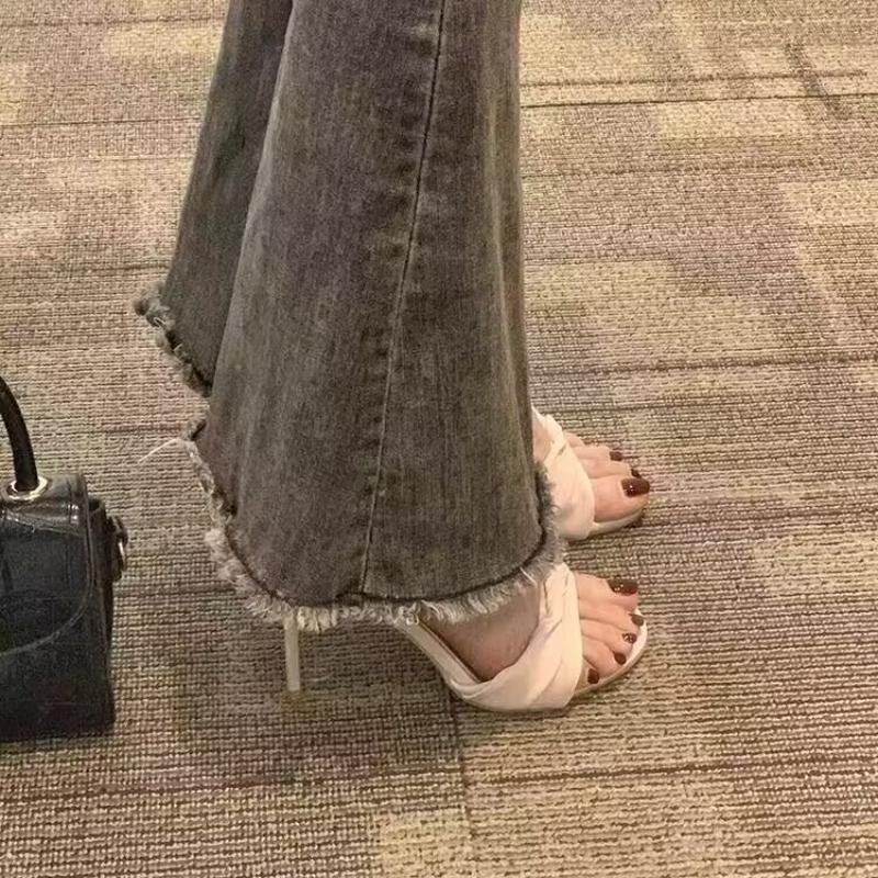 Fashion Fashion Women's Sandals Platform Party Pumps PU Thin Heels Summer Buckle Strap One Character Strip Women Luxury Shoes