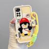 KEYSION Cartoon Cute Plush Embroidery Case for Redmi Note 11 Pro 5G 11S with Lanyard Silicone Shockproof Phone Cover for Redmi Note 12 Pro 4G