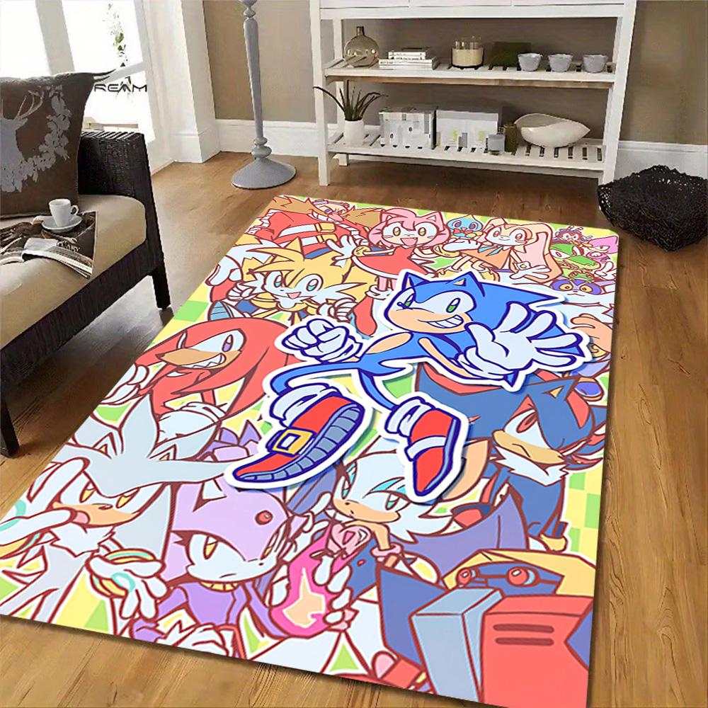 Sonic The Hedgehog Heroes Decoration,Carpet,Living Room,Bedroom, Non-slip,Square rug