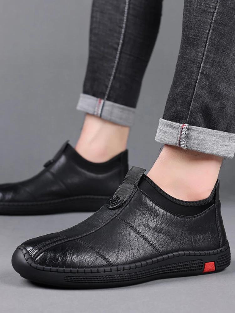 

Fashion Casual Slip-on Flat Sports Fashion Soft Soled Travel Sneakers Business Non Slip Zapatos Para Hombre Sneakers Luxury Shoes 39 чёрный